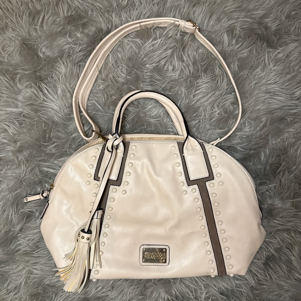 Kenneth Cole Reaction Cream Shoulder Bag with Tassel